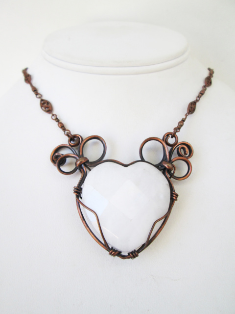 Faceted Quartz Heart Necklace
